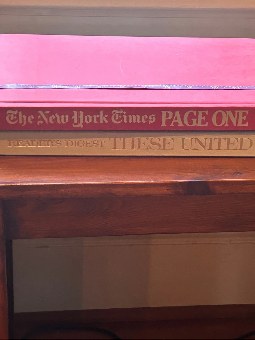 The New York Times Page One Red Large Hardcover Coffee Table Book.